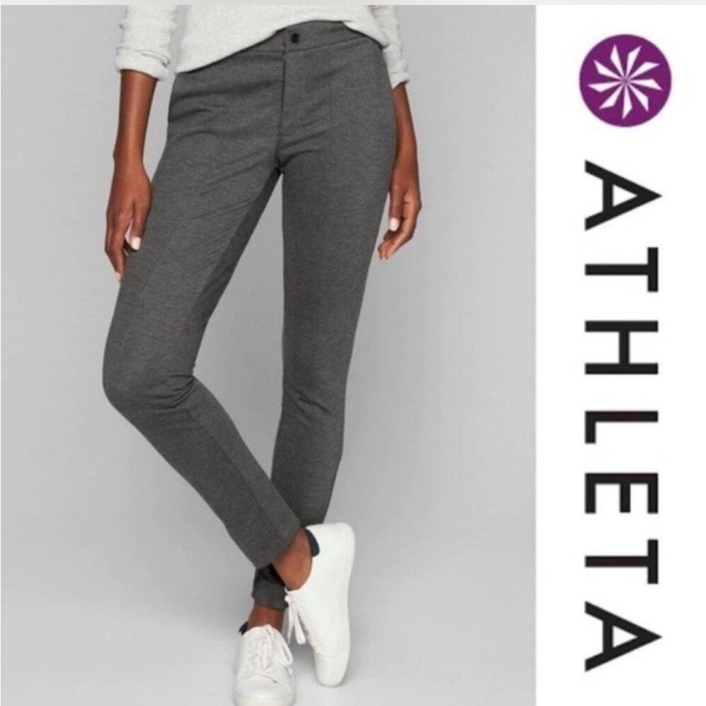 NWT Athleta Women’s Gray Slim Ponte Ankle Pants
